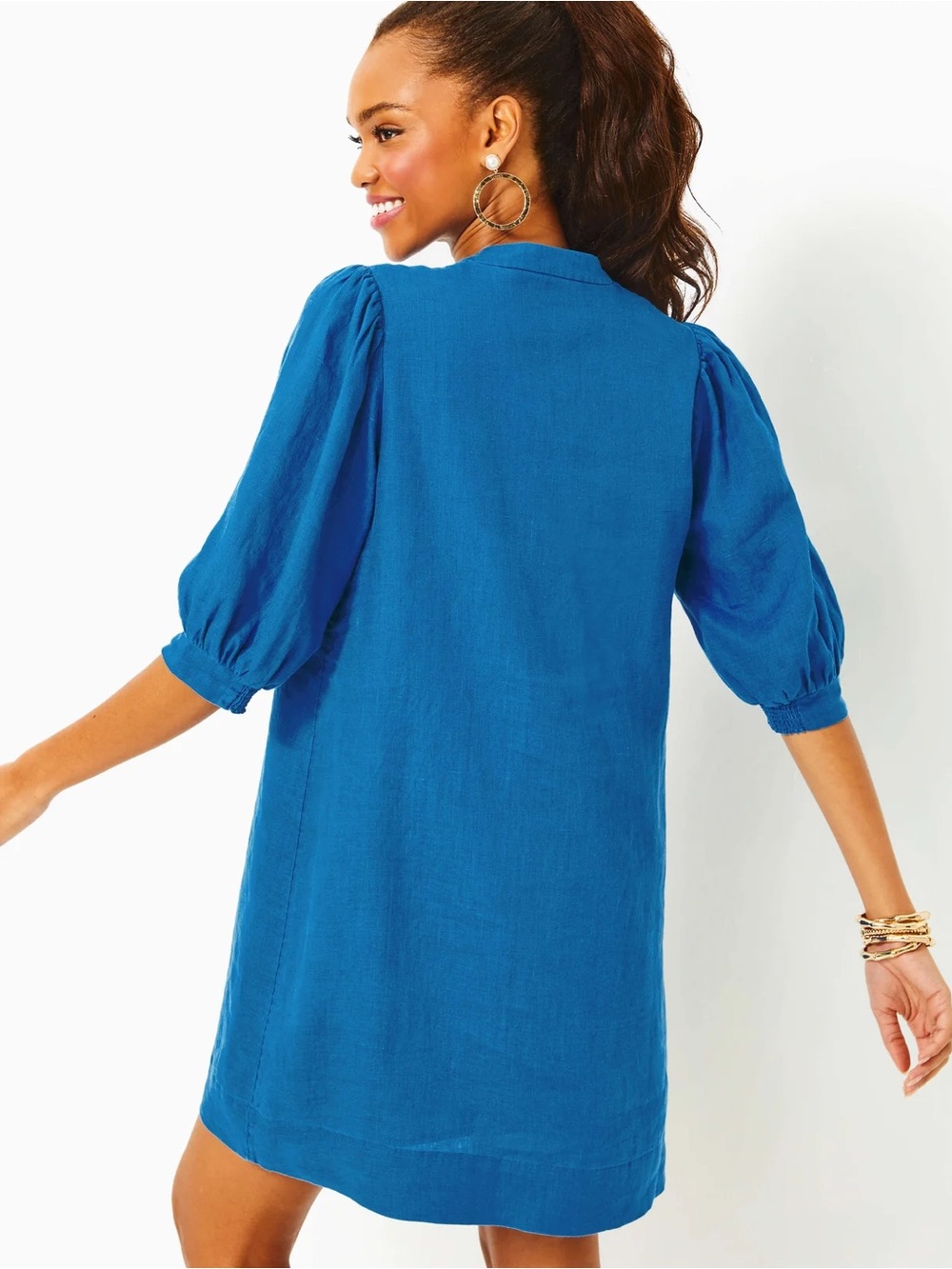 Mialeigh Linen Dress in Barton Blue